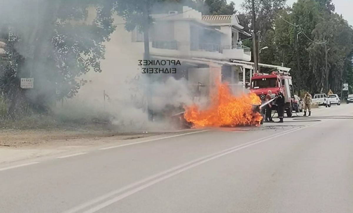 Φλεγόμενο αυτοκινητιστικό δυστύχημα: Απίστευτο ατύχημα στον παραλιακό δρόμο Μήλος – Νέα Κίος